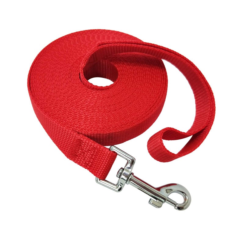 MANDAO Nylon Training Dog Leash for Small Medium Large Dogs, 15ft 20ft 30ft 50ft Long Leash Dog/Puppy Lead for Obedience Recall Training, Camping (20ft, Red) - Image 1